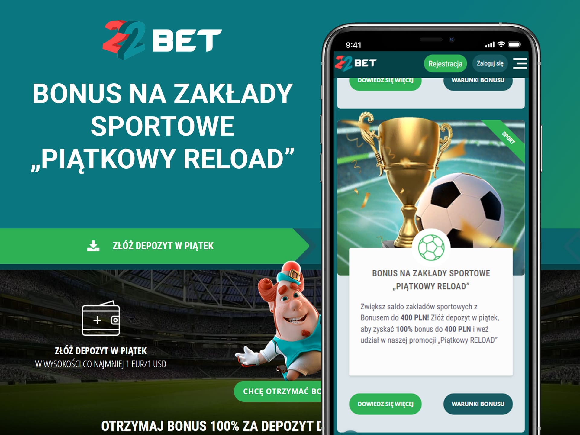 Bonus na zaklady sportowe Piatkowy Reload